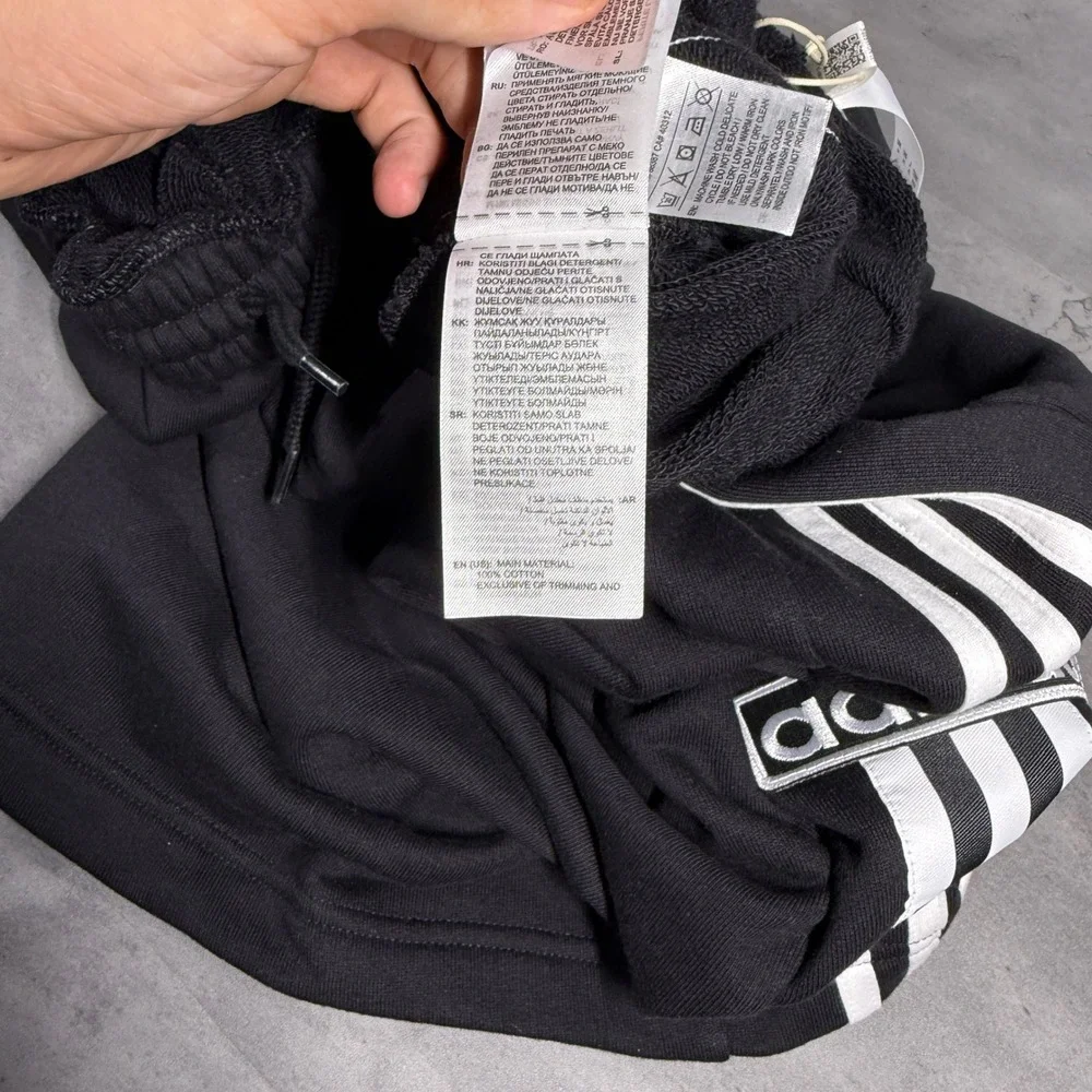 Adidas Adibreak Pants Men M Black Wide Leg Baggy SAMPLE 3 Stripe Skate Rave JNCO